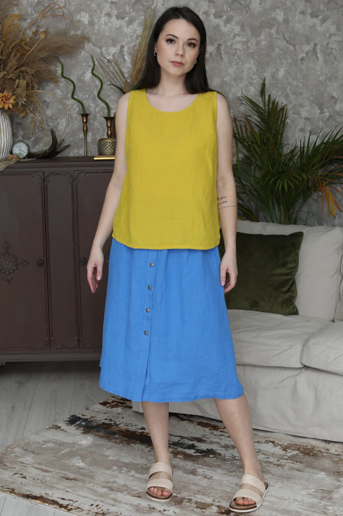 Image 17 of Loose linen blouse and sleeveless & relaxed fit Kathy from Baltic Linen